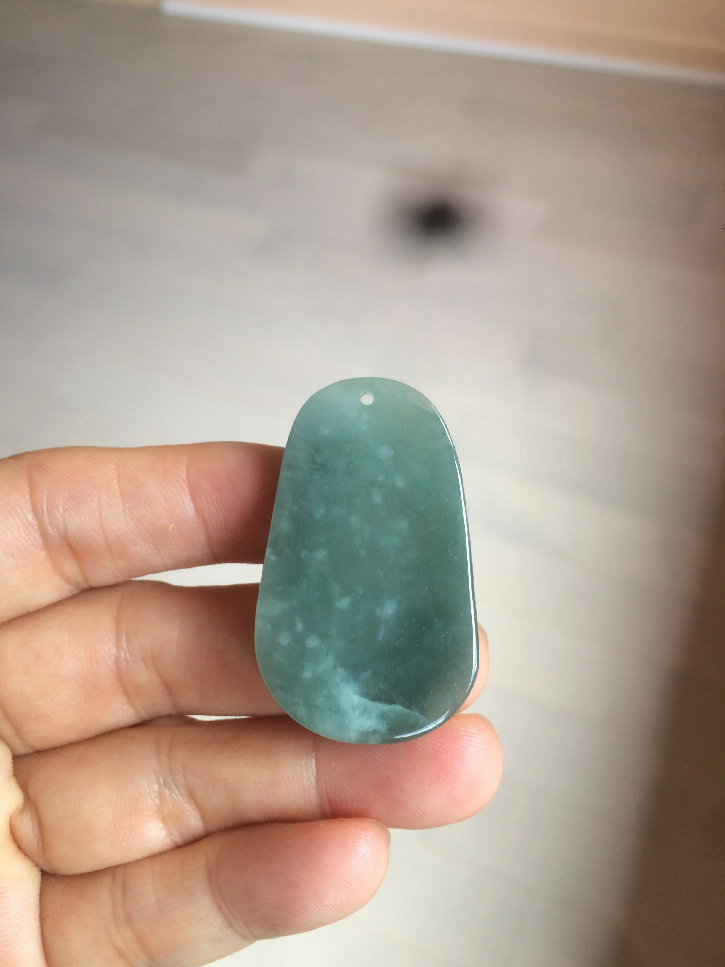 100% natural green/blue/gray/yellow Guatemala jadeite jade landscape(山水) pendant AQ74