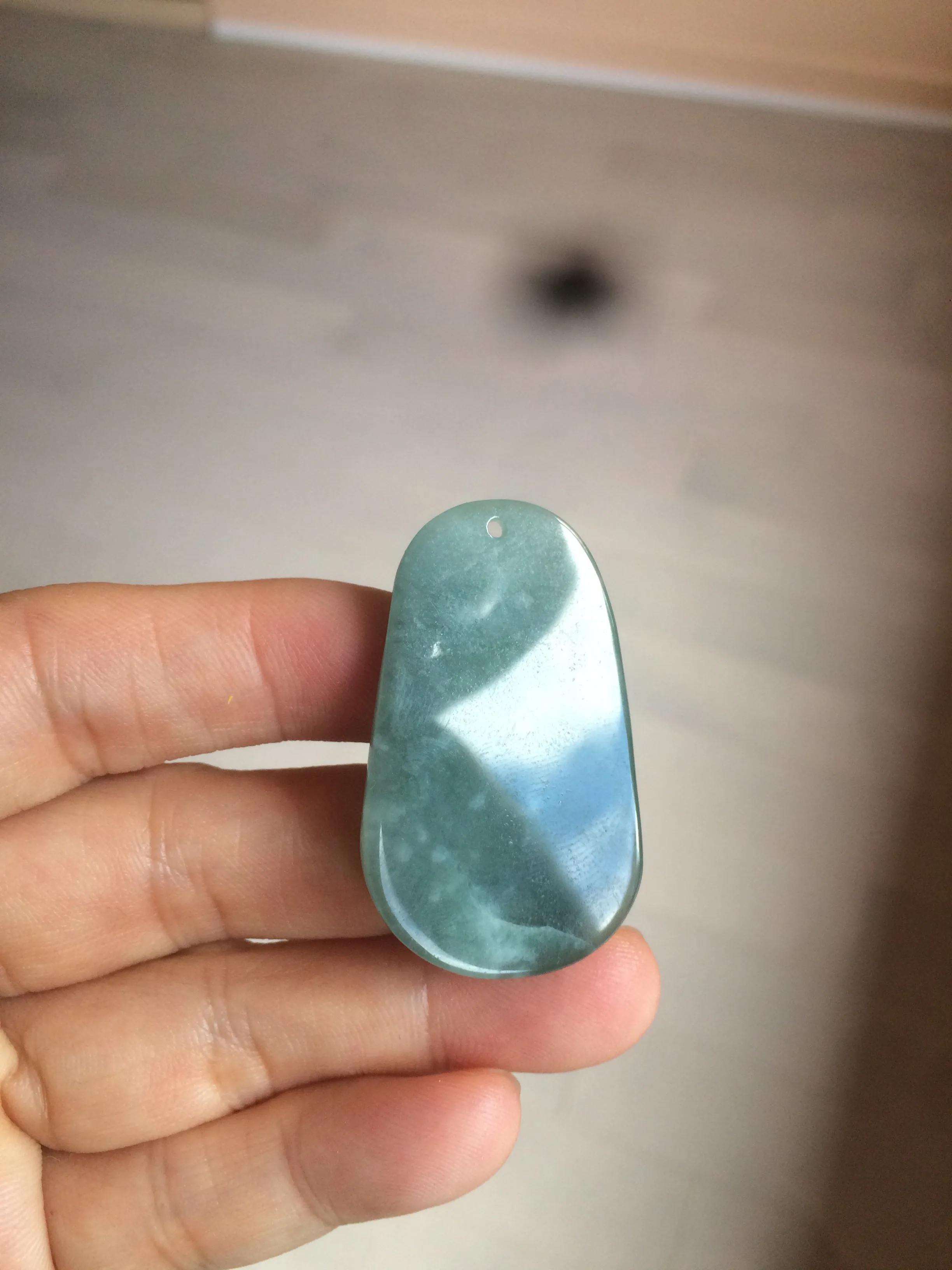 100% natural green/blue/gray/yellow Guatemala jadeite jade landscape(山水) pendant AQ74