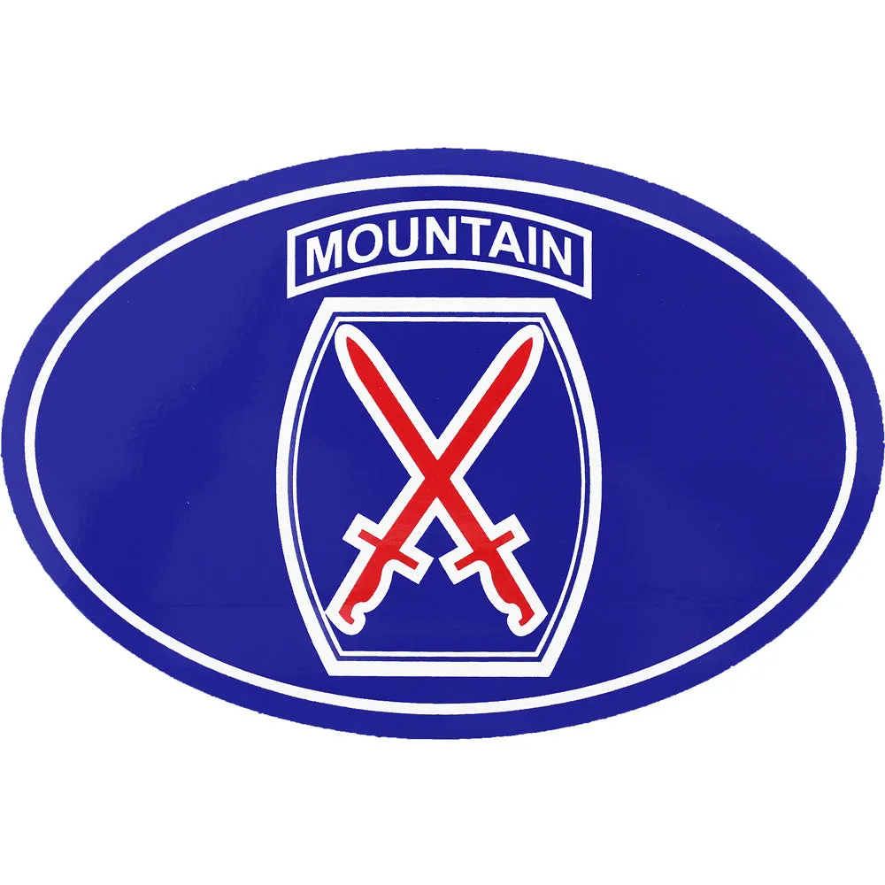 10th Mountain Division Oval Euro Style Decal