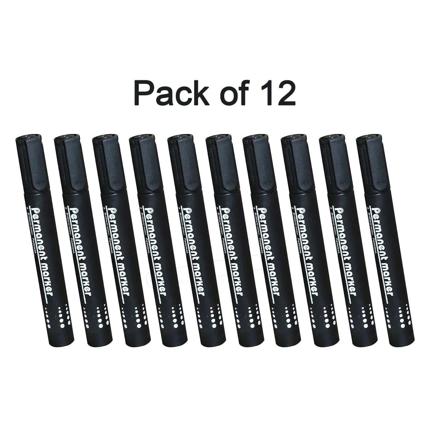 1625 Black Permanent Markers for White Board (Pack of 12)