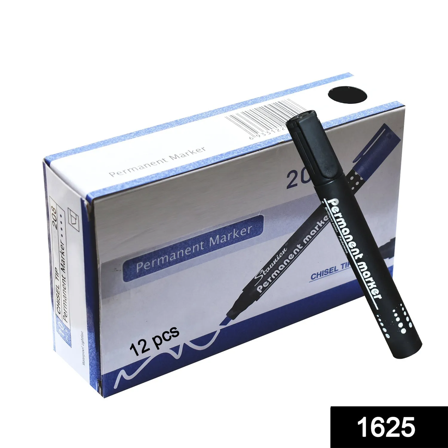 1625 Black Permanent Markers for White Board (Pack of 12)