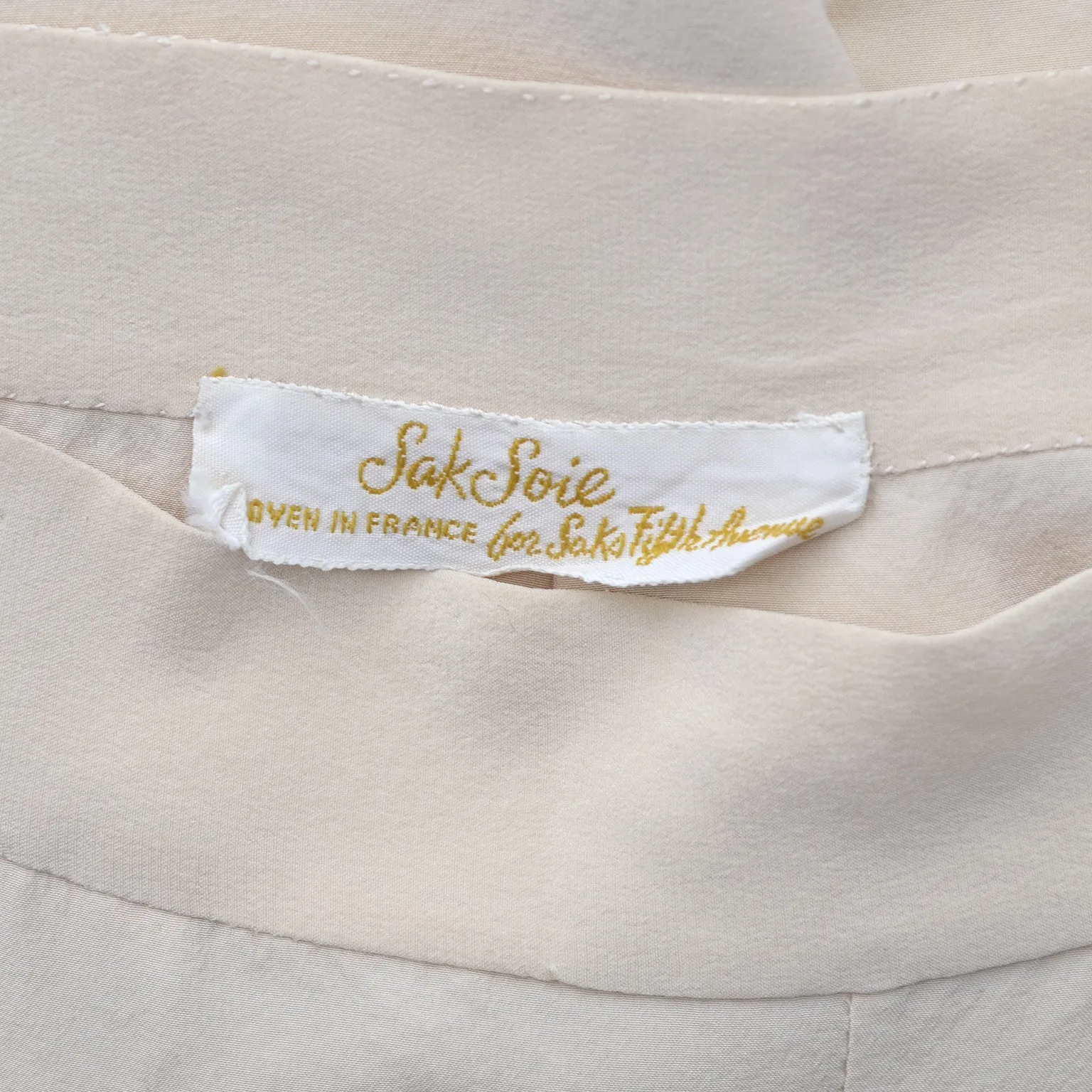 1940s France Saks Fifth Avenue Soie Ivory Silk Pajamas Lace Embroidery