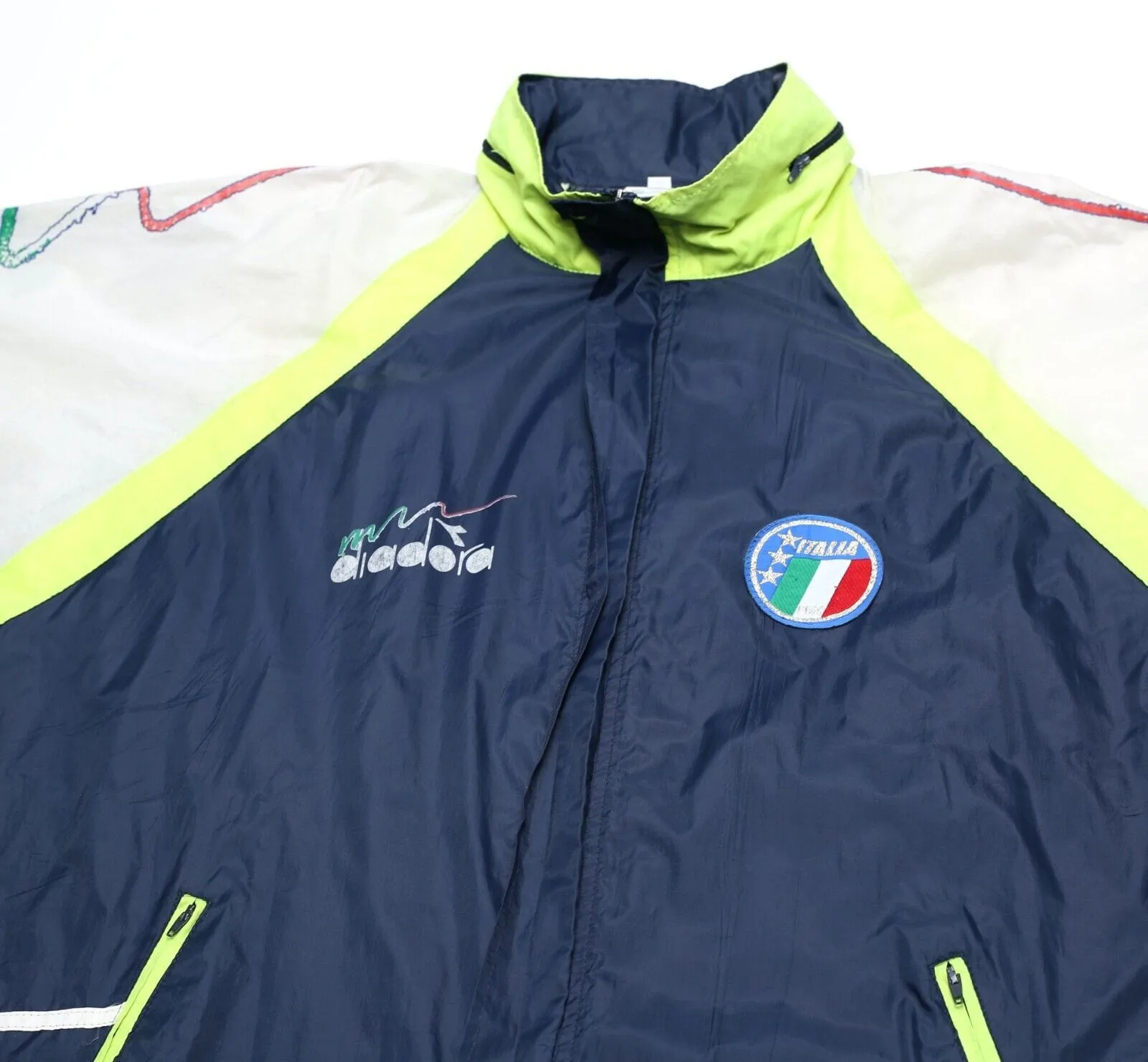 1990/92 ITALY Vintage Diadora Rain Coat Jacket Windbreaker (XL)