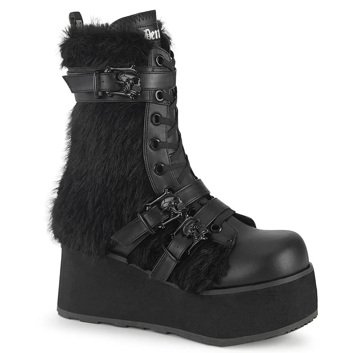 3 Inch Platform TRASHVILLE-218 Black Pu