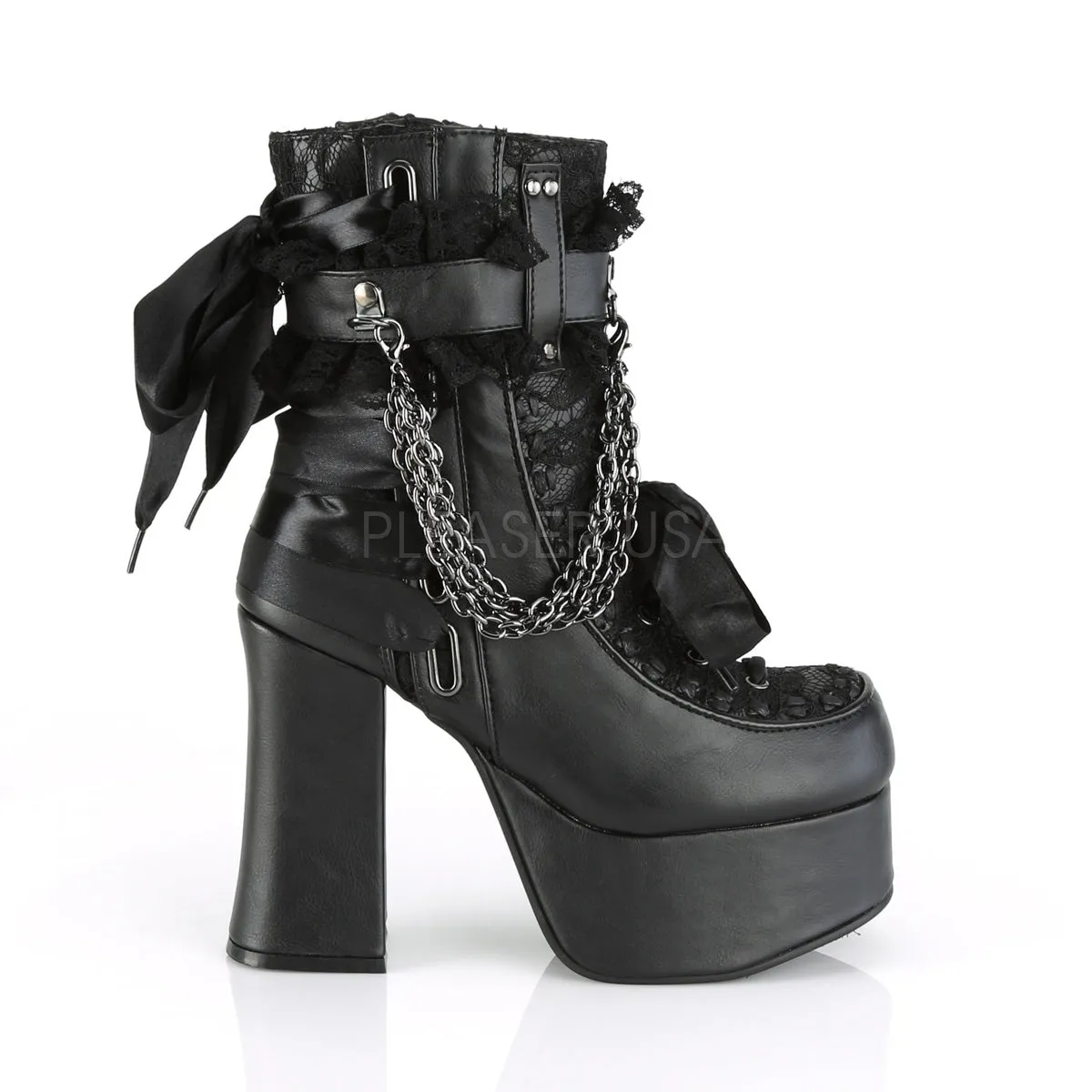 4 Inch Heel CHARADE-110 Black Vegan Leather