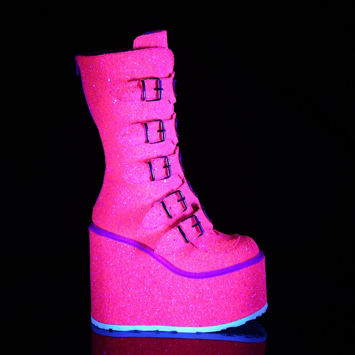 5 Inch Platform SWING-230G Neon Pink Glitter