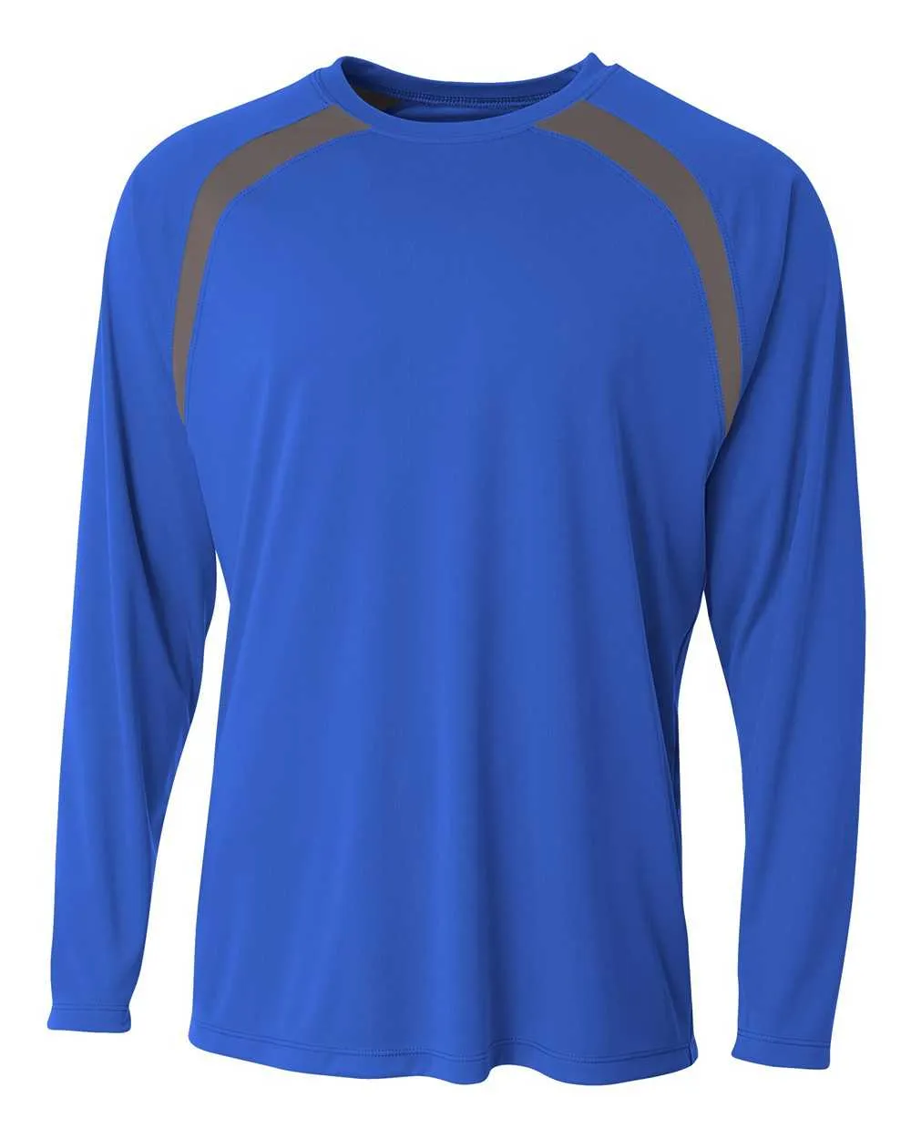 A4 N3003 Spartan Long Sleeve Color Block Crew - Royal Graphite