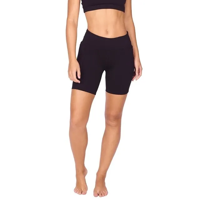 abi and joseph Endurance Dual Pocket Mid-Thigh Tight | V2 | Black