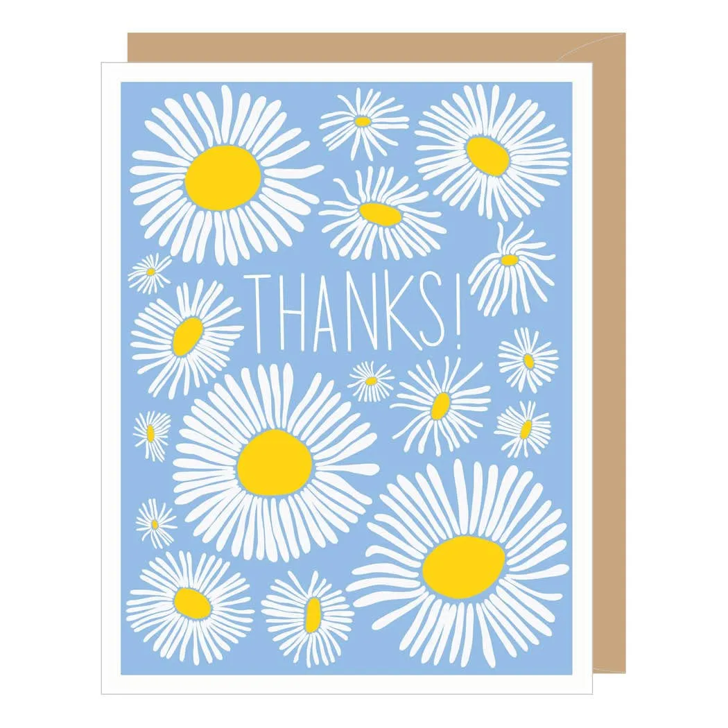 Abstract Daisies Thank You Card (single or boxed)