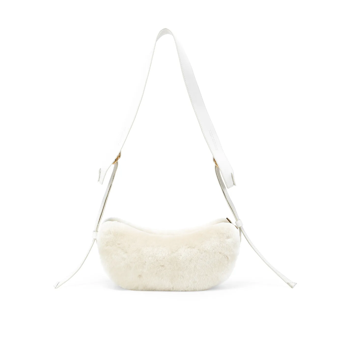 ACAJU CASHEW Petit Sac à Bandoulière - Peau Lainée Crème