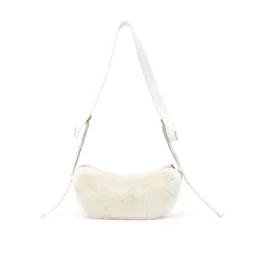 ACAJU CASHEW Petit Sac à Bandoulière - Peau Lainée Crème