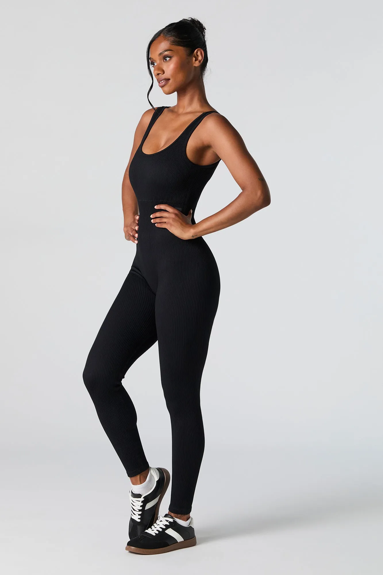 Active Seamless Ribbed Sleeveless Jumpsuit