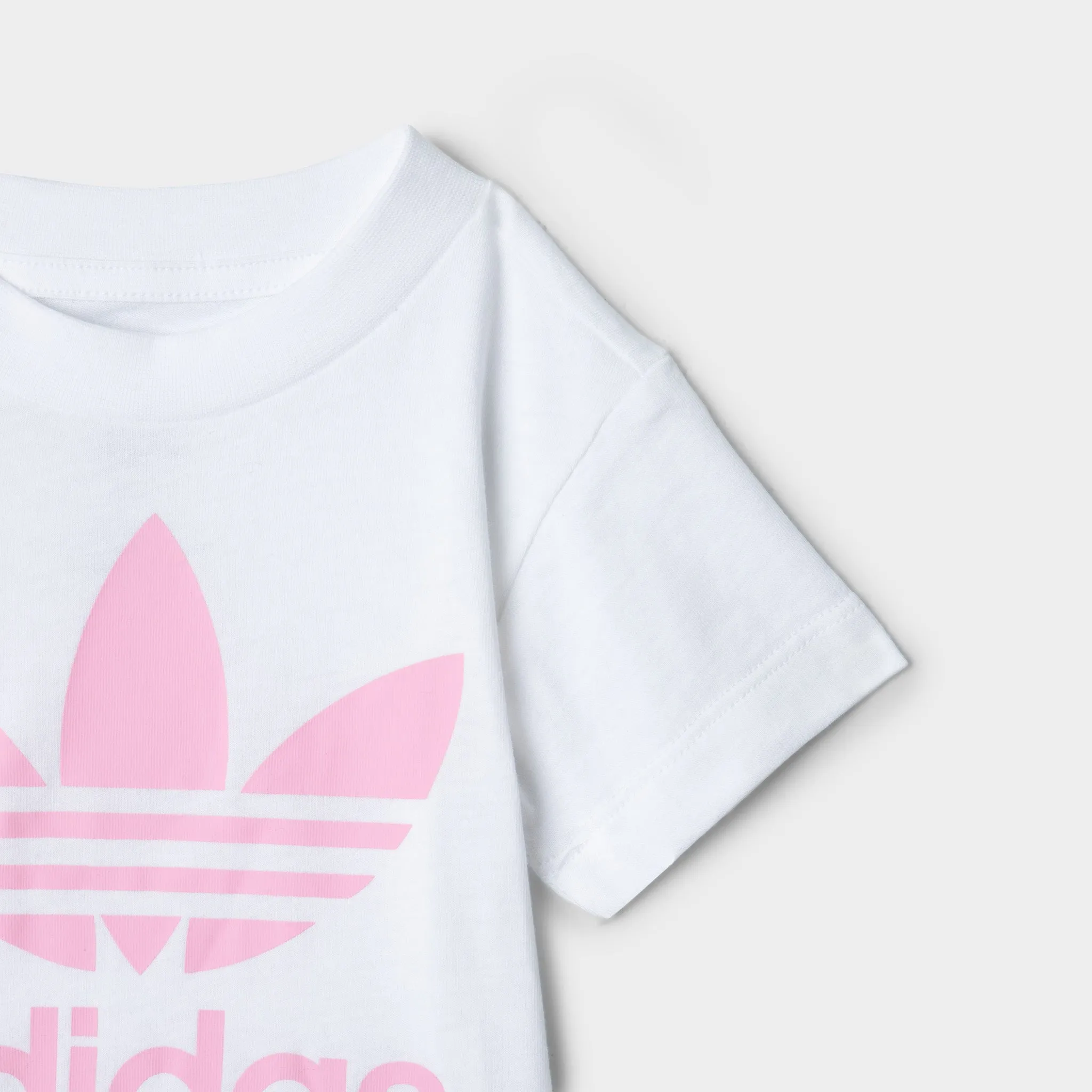 adidas Originals Infants’ Trefoil Shorts and T-shirt Set White / True Pink