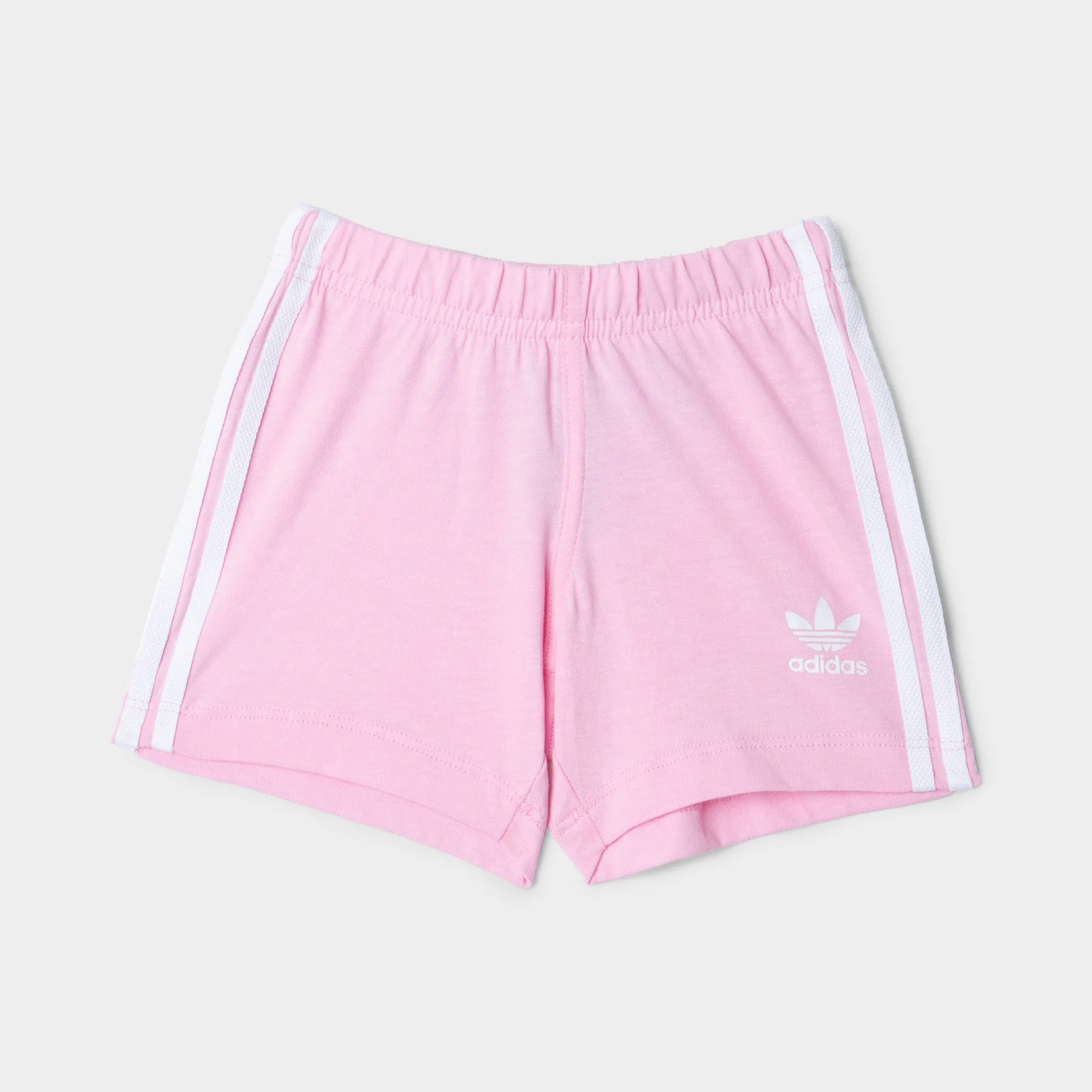 adidas Originals Infants’ Trefoil Shorts and T-shirt Set White / True Pink