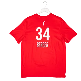 Adult Indiana Fever 34 Grace Berger Rebel Name and Number T-shirt in Red by Nike