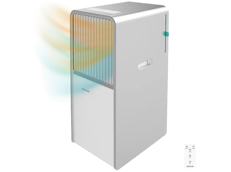 Aire acondicionado portátil - Cecotec ForceClima 12650 Style Heating, 3000 fg/h, 28 m², 5 modos, Deshumidificador, Bomba de calor, Mando, White