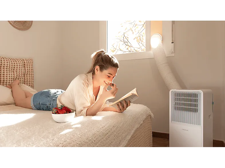 Aire acondicionado portátil - Cecotec ForceClima 12650 Style Heating, 3000 fg/h, 28 m², 5 modos, Deshumidificador, Bomba de calor, Mando, White