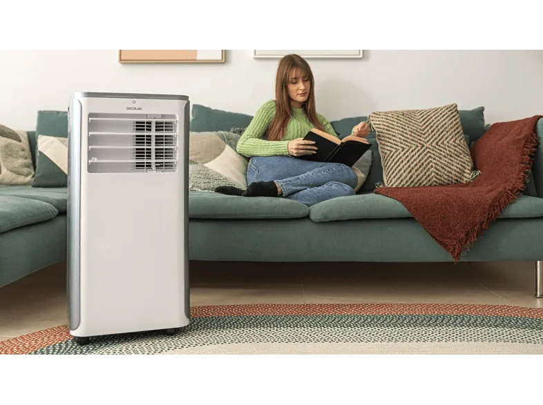 Aire acondicionado portátil - Cecotec ForceClima 9400 Soundless Heating, 1010 W, 2268 fg/h, Bomba de calor, 5 modos, 2 velocidades, Blanco