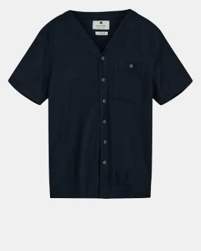 AKDAN S/S V-NECK SHIRT - Sky Captain