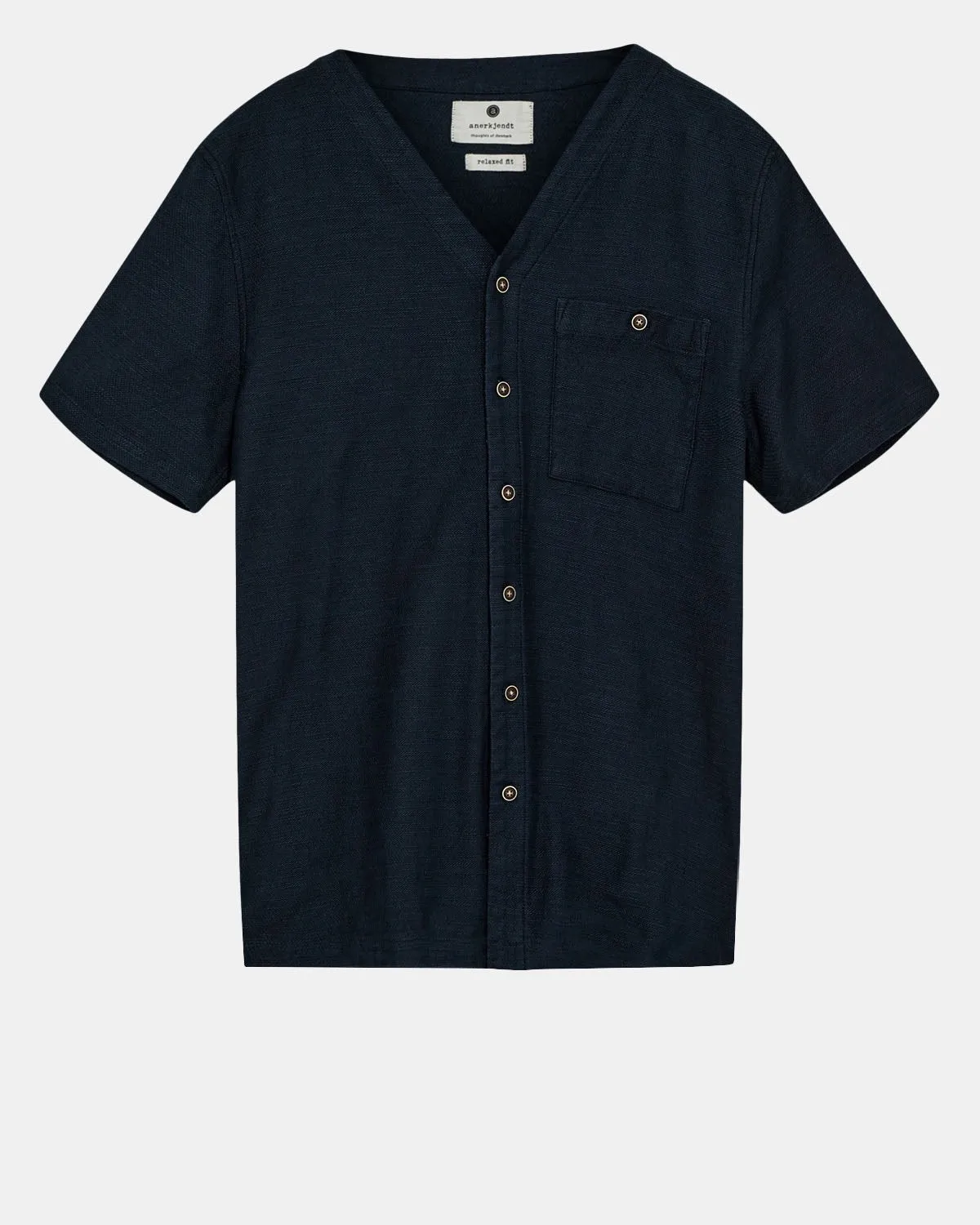 AKDAN S/S V-NECK SHIRT - Sky Captain