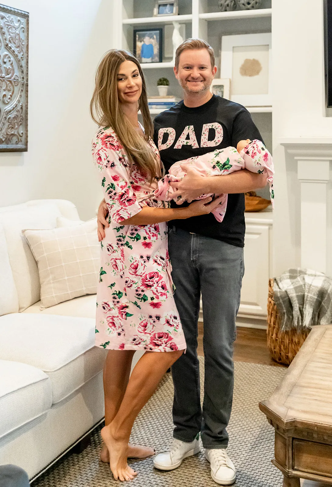 Amelia Robe & Swaddle & Dad T Shirt