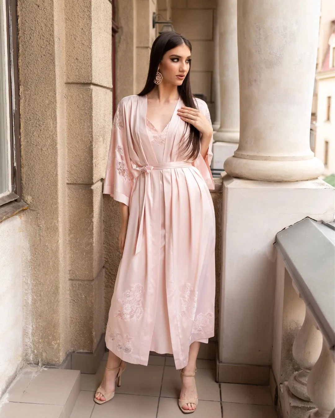 Amelie Silk Robe and Nightgown Set