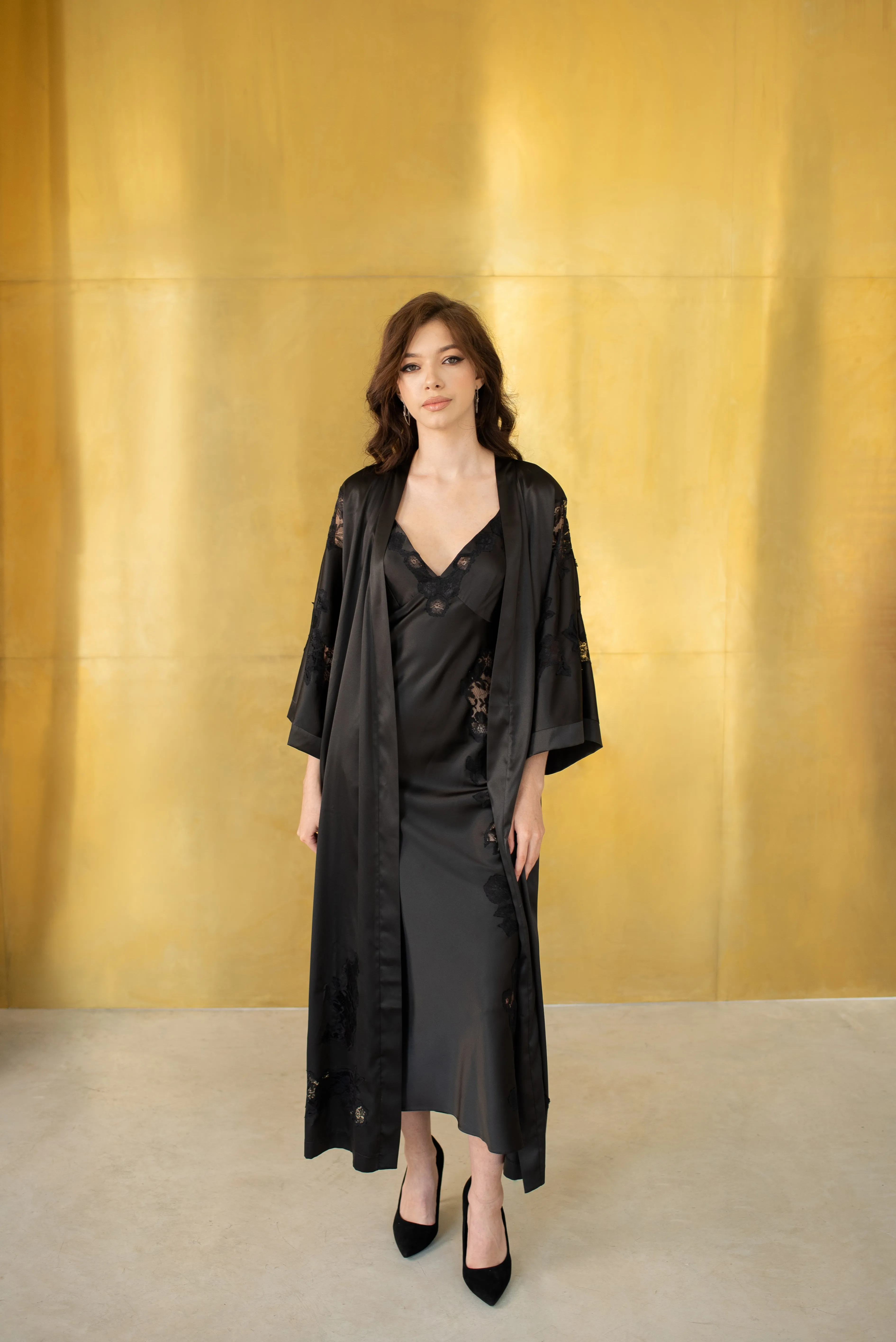 Amelie Silk Robe and Nightgown Set