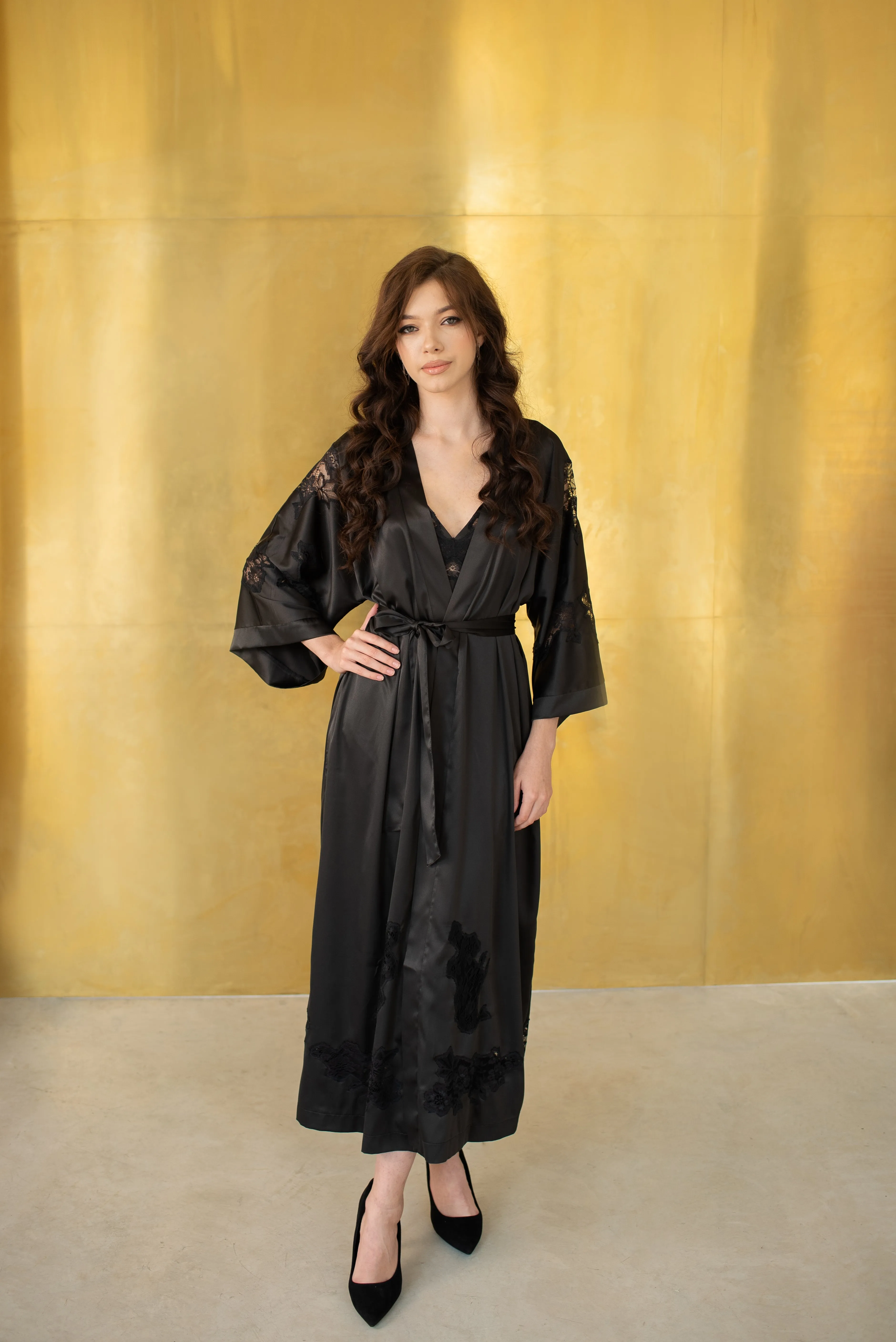 Amelie Silk Robe and Nightgown Set