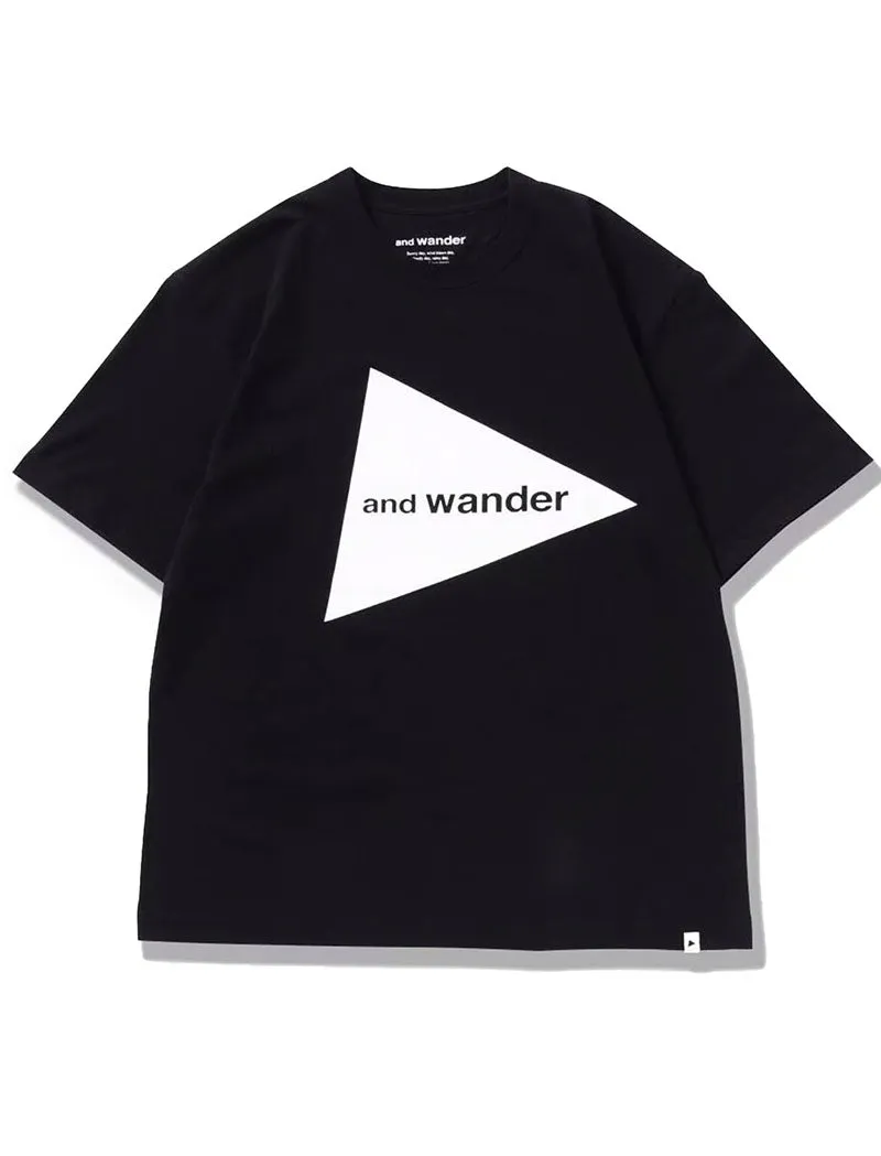 And Wander Womens And Wander Big Logo T Black