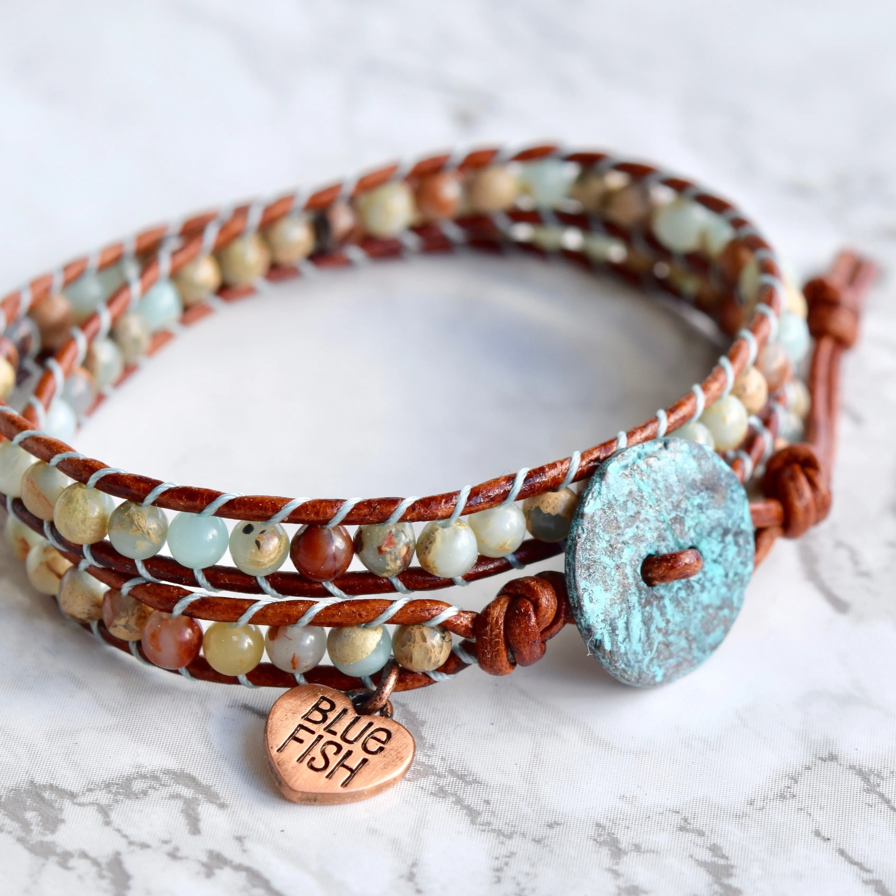 Aqua Terra Jasper Wrap Bracelet