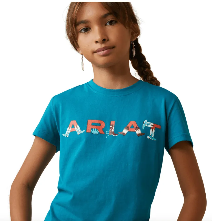 Ariat Girl's REAL Boot Kickin' Exotic Plume Tee 10043629