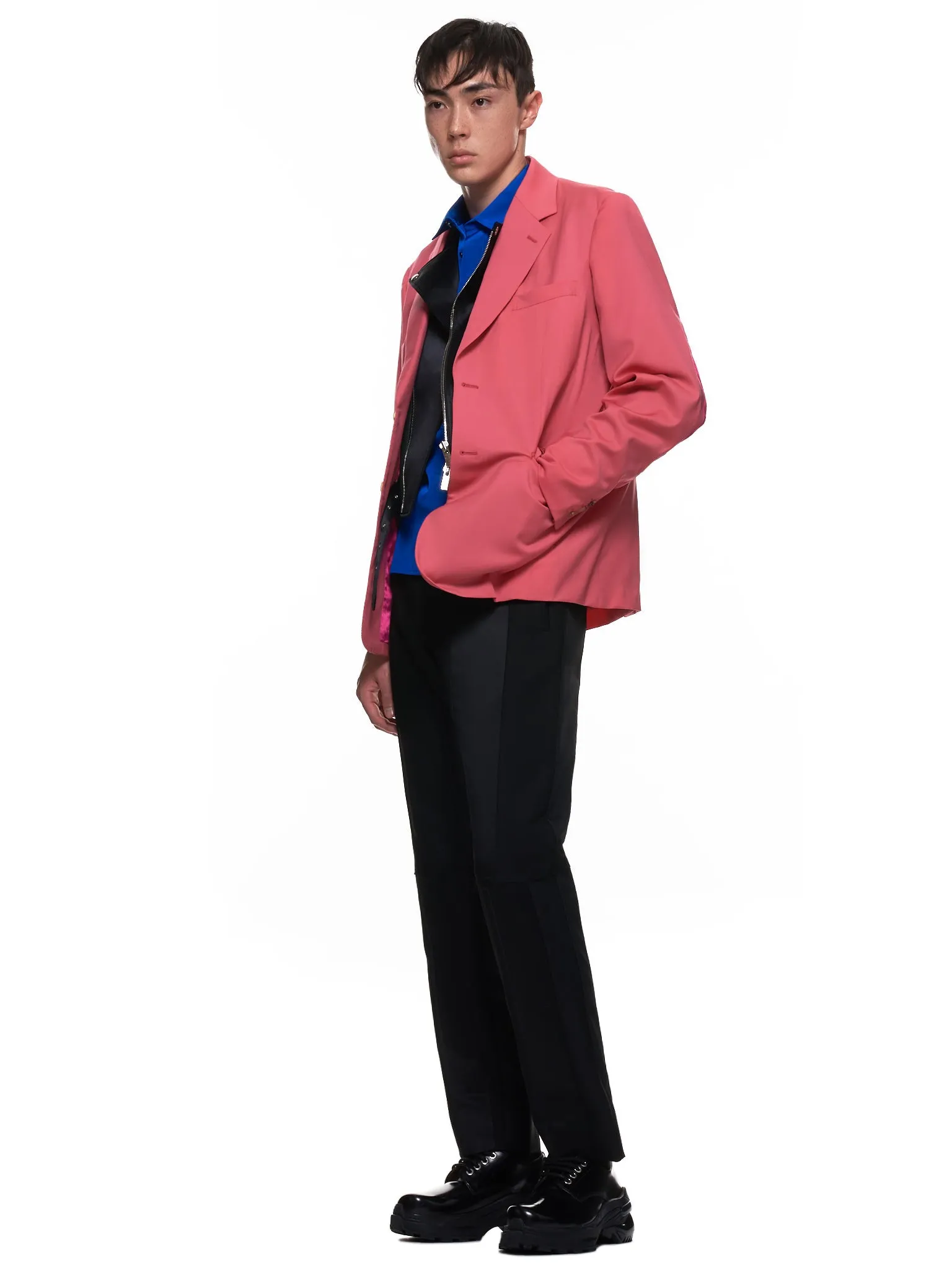 Armpit Seam Ripped Blazer (PF-J033-051-DARK-PINK)