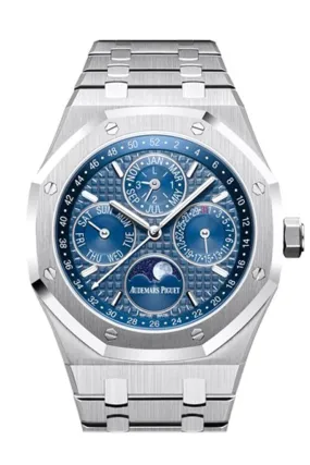 Audemars Piguet Royal Oak 41mm Blue Dial white gold applied hourmarkers Stainless steel Men's Watch 26574ST.OO.1220ST.02 DCM