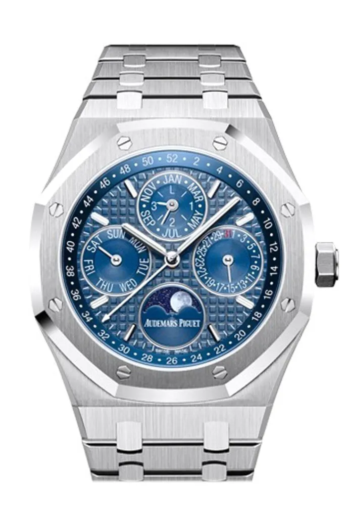 Audemars Piguet Royal Oak 41mm Blue Dial white gold applied hourmarkers Stainless steel Men's Watch 26574ST.OO.1220ST.02 DCM