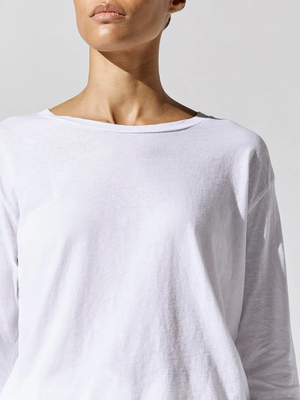 Axel Cotton Long Sleeve Crew - White