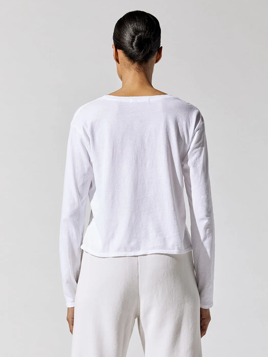 Axel Cotton Long Sleeve Crew - White