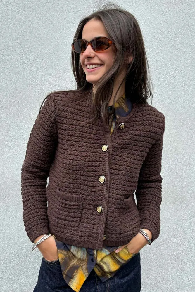 Ba&sh Gaspard Chocolate Cardigan