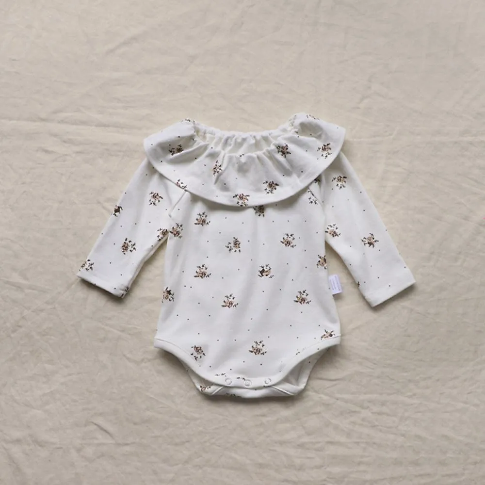 Baby Autumn Clothes Baby One Piece Small Floral Lapel Romper Wholesale Baby Clothes