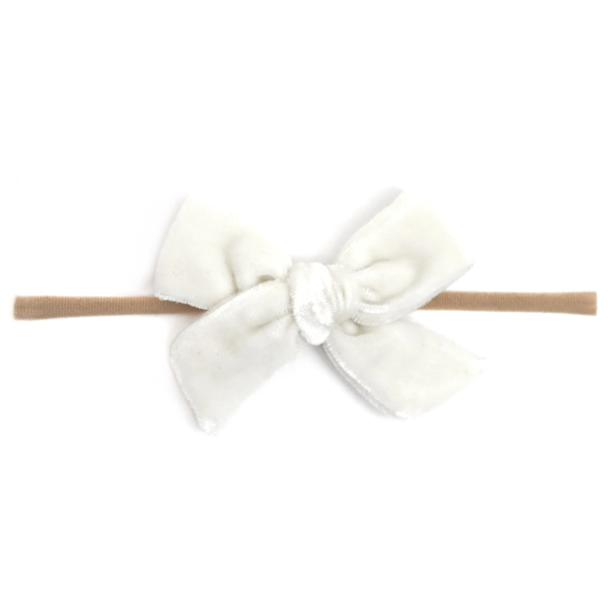 Baby Bow - White Velvet