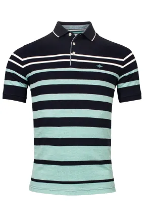 Baileys Navy & Green Stripe Polo Shirt Green