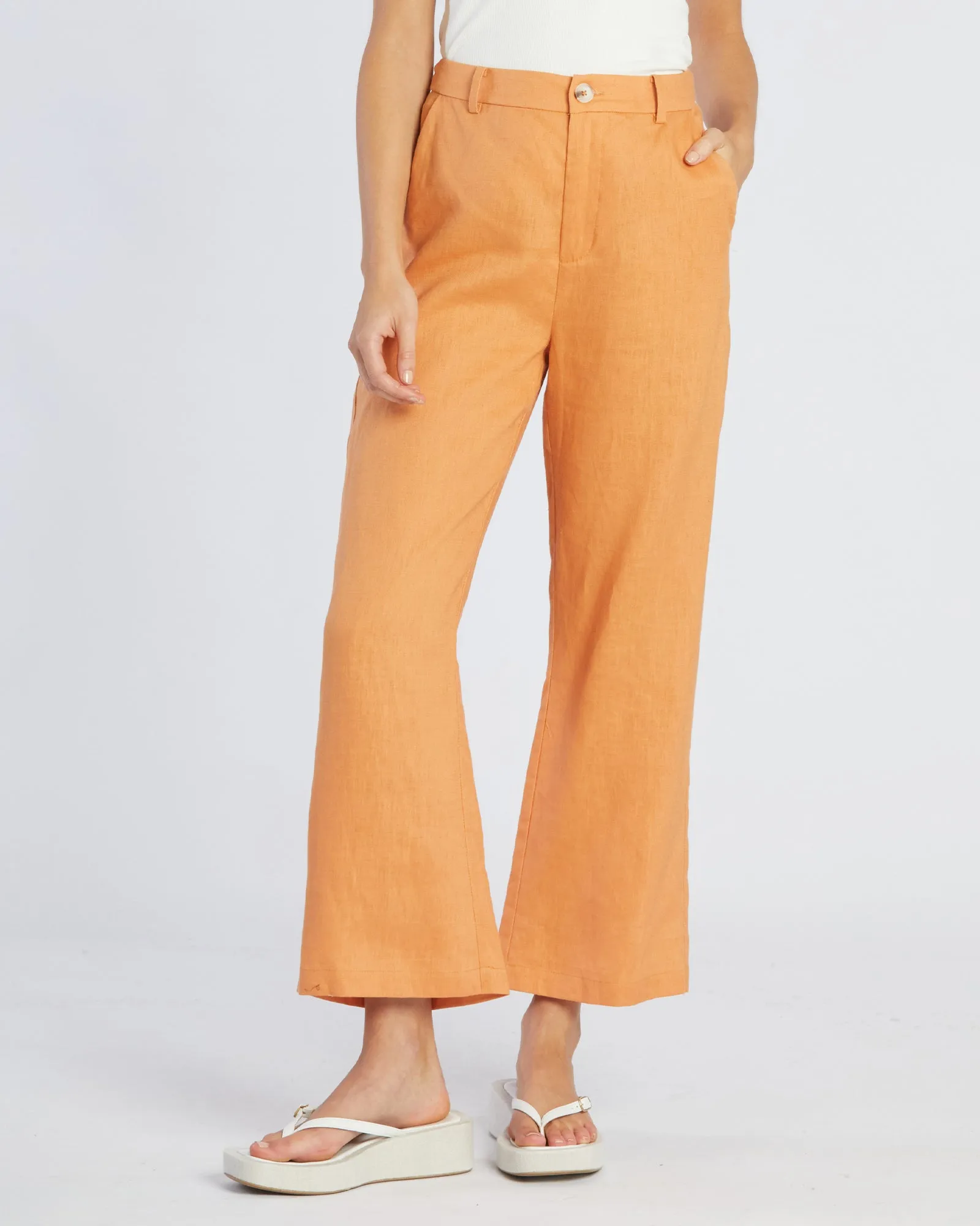 Banksia Linen Pant - Cantaloupe