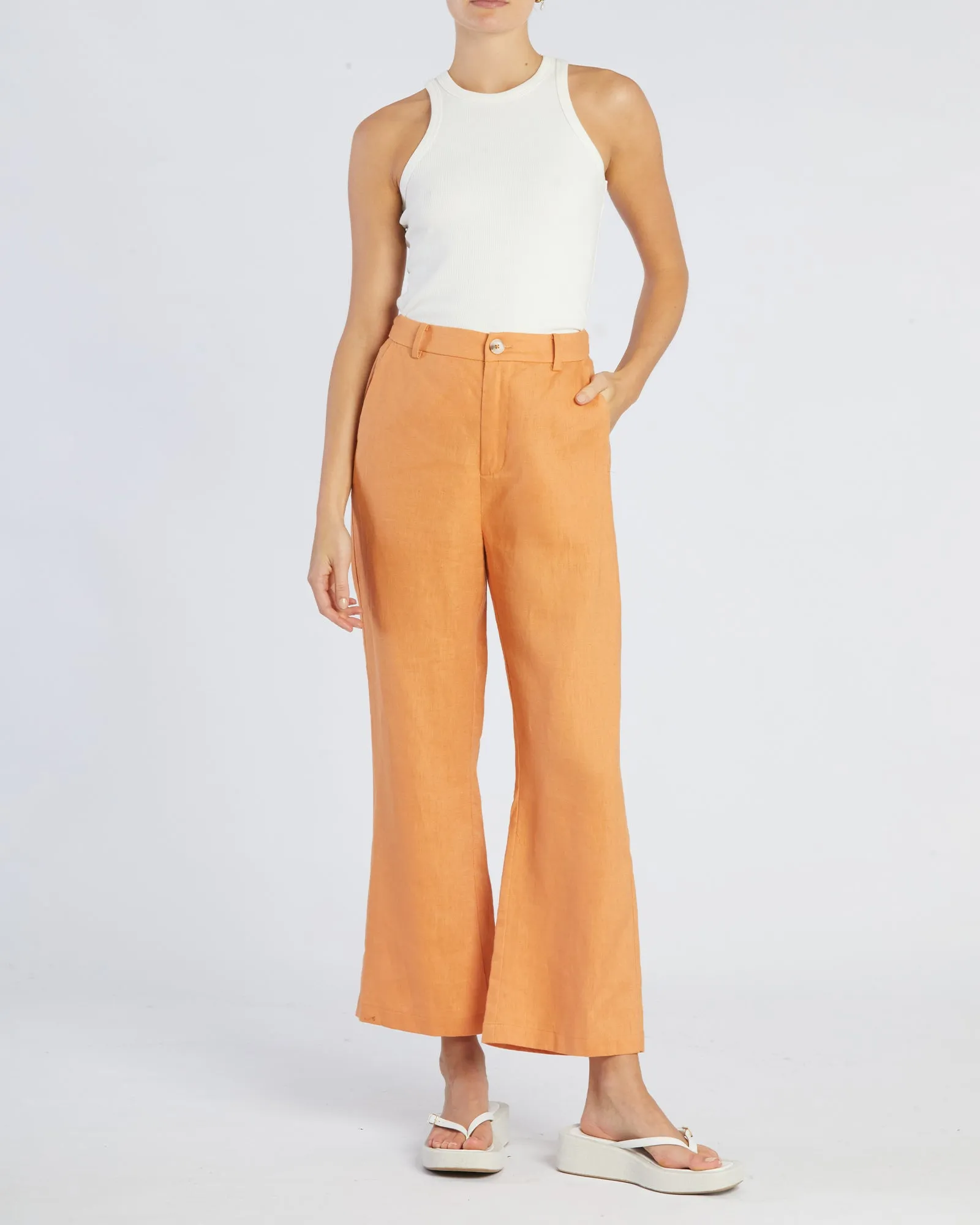 Banksia Linen Pant - Cantaloupe