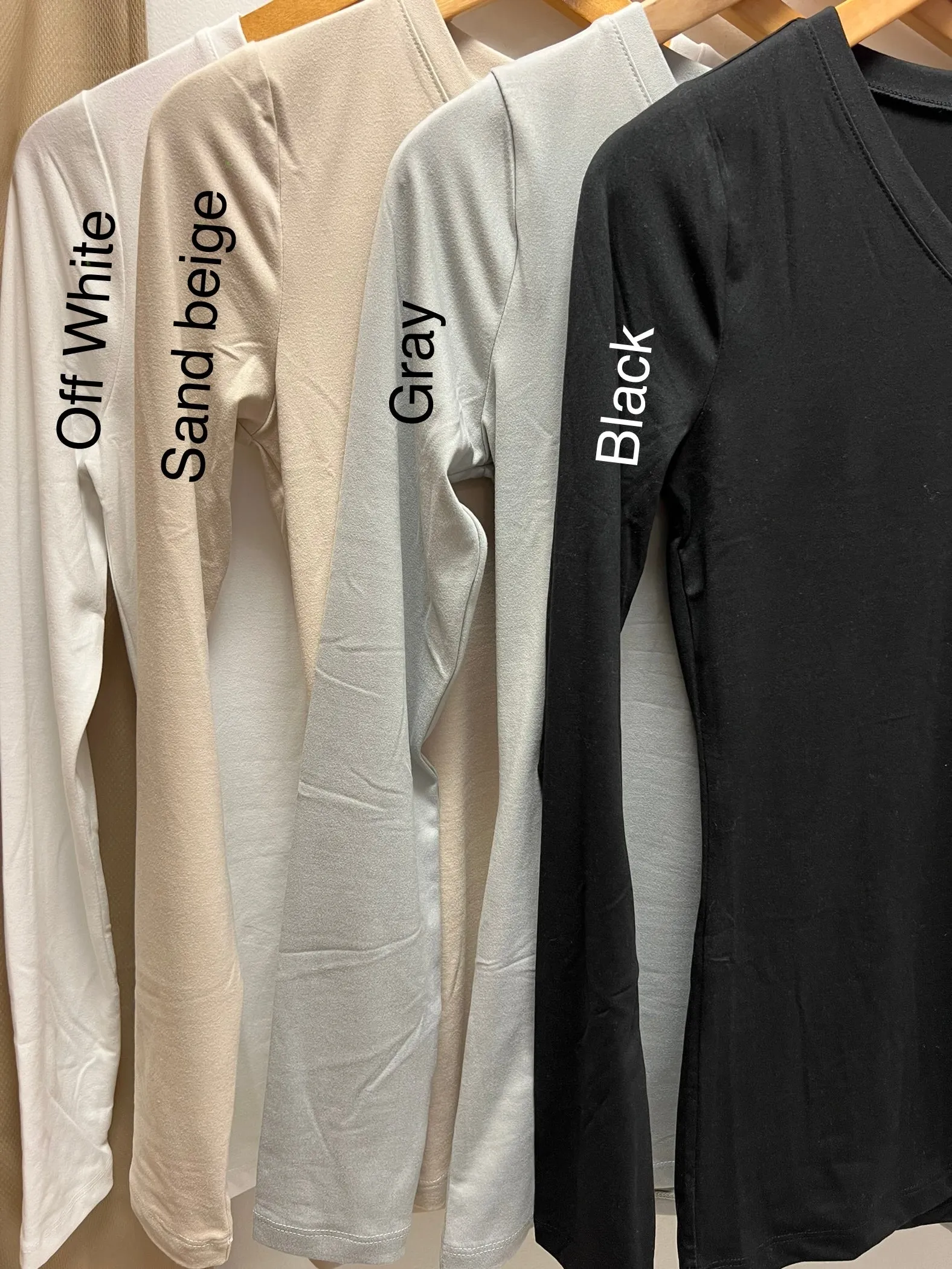 Basic Long Sleeve V Neck in Black