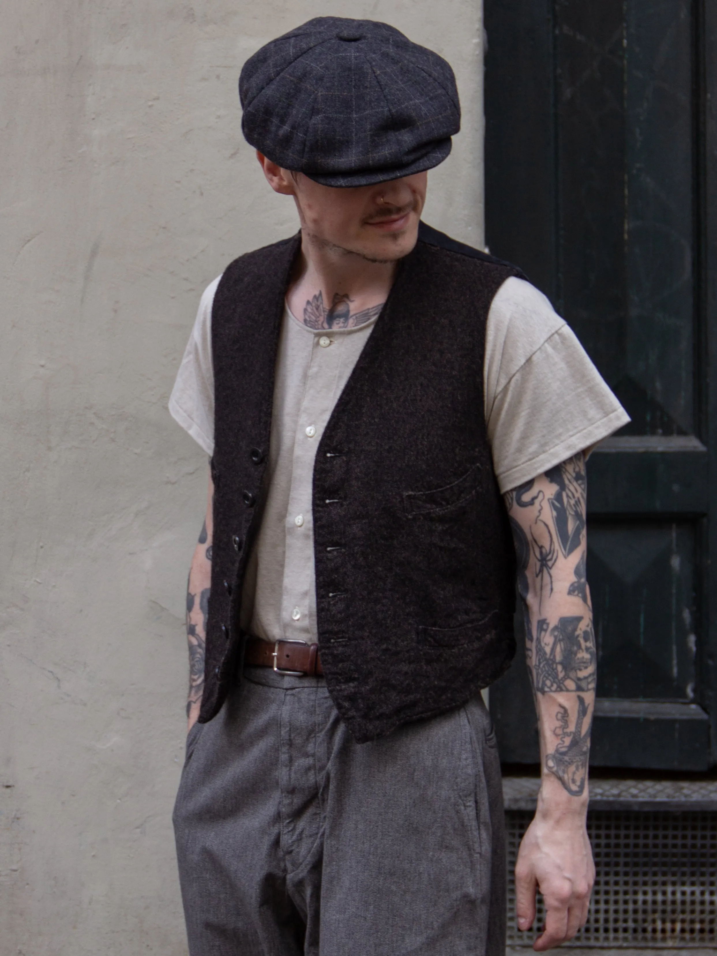 Belafonte Ragtime Clothing, Service Vest Wool Tweed, Brown Mix