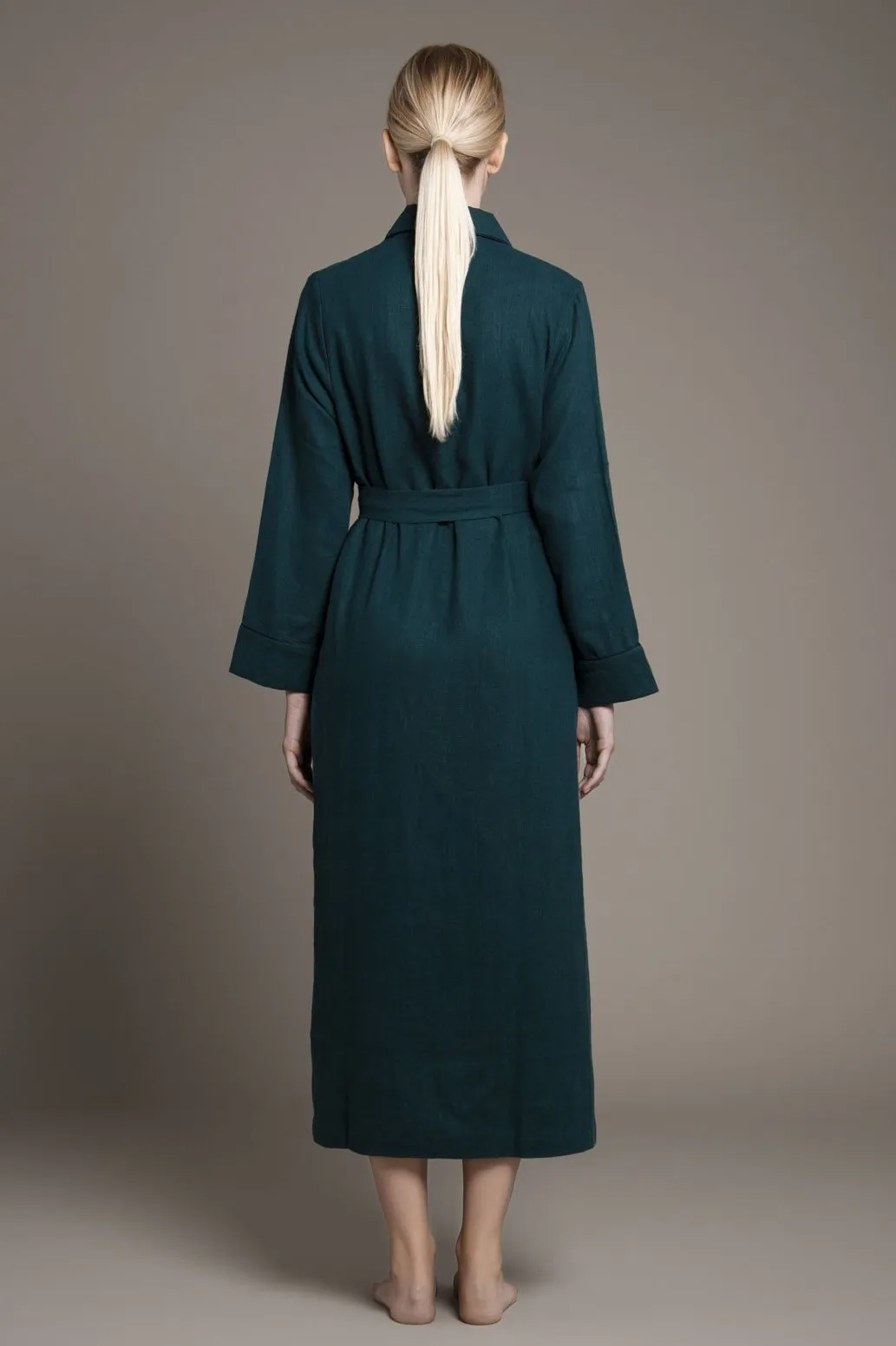 BIANCA LINEN LONG ROBE - Archive