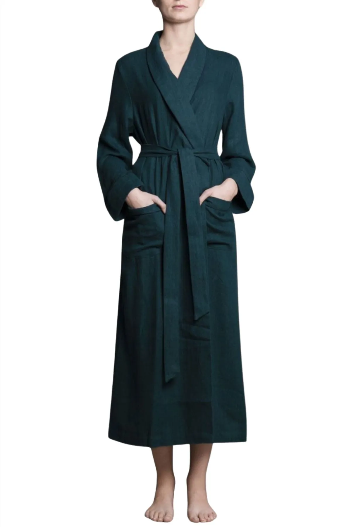 BIANCA LINEN LONG ROBE - Archive