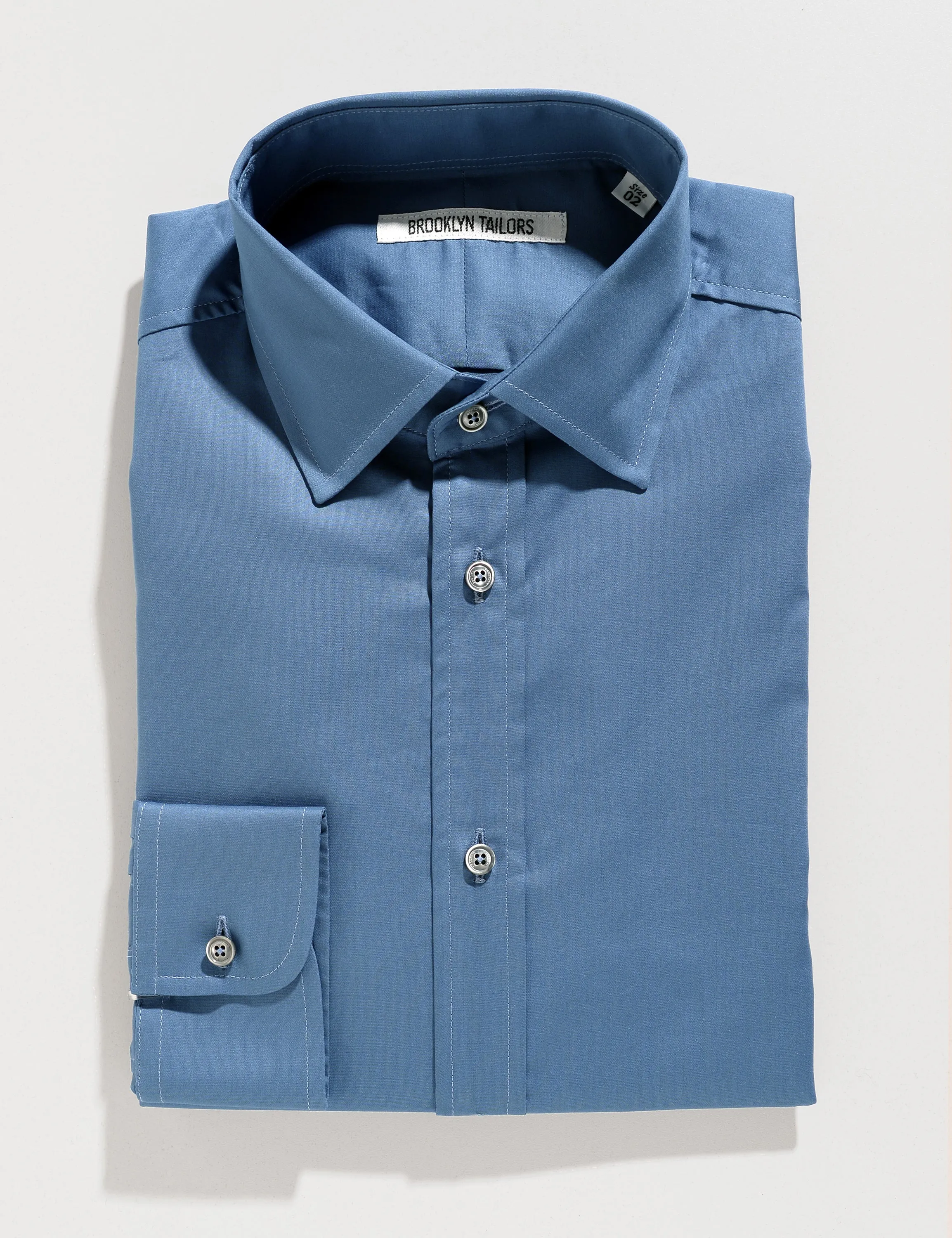 BKT20 Slim Dress Shirt in Smooth Pima Cotton - Delft Blue