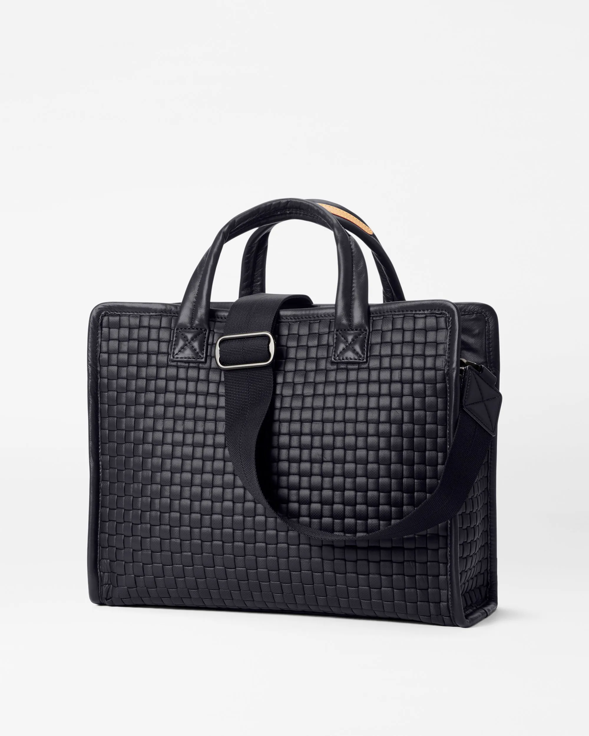 Black Medium Woven Box Tote