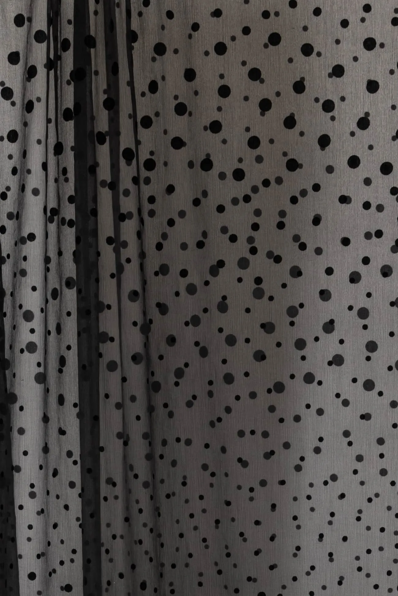 Black Velvet Dots French Silk Chiffon Woven