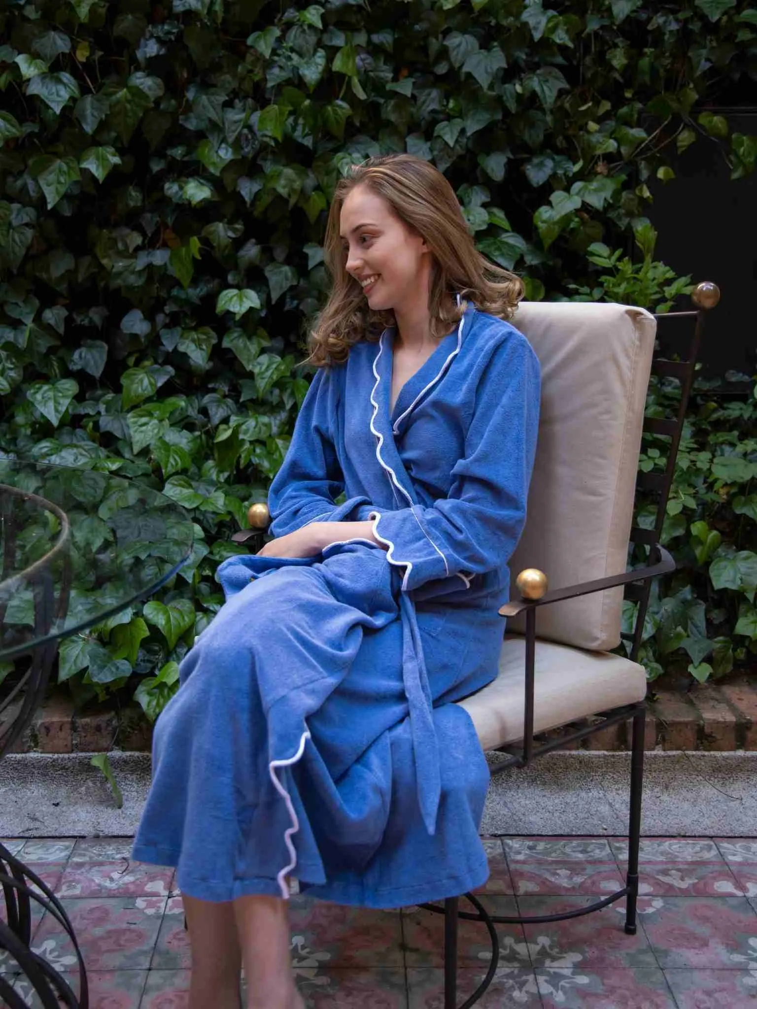 Blue French Terry Robe